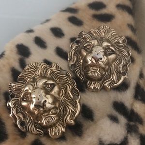 VINTAGE LION CLIP EARRINGS